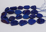 CNG3278 22*30mm - 30*40mm freeform plated druzy agate beads