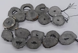 CNG3293 30*35mm - 35*40mm freeform plated druzy agate beads