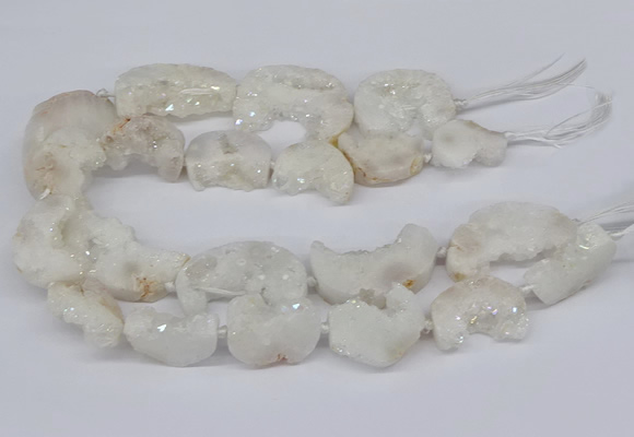 CNG3306 20*30mm - 30*45mm freeform plated druzy agate beads