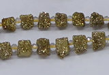 CNG3325 15.5 inches 4*6mm - 8*10mm nuggets plated druzy agate beads