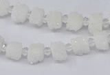 CNG3333 15.5 inches 6*8mm - 10*14mm nuggets plated druzy agate beads