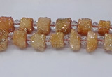 CNG3334 15.5 inches 6*8mm - 10*14mm nuggets plated druzy agate beads