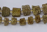 CNG3337 15.5 inches 6*8mm - 10*14mm nuggets plated druzy agate beads