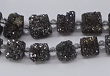 CNG3342 15.5 inches 6*8mm - 10*14mm nuggets plated druzy agate beads