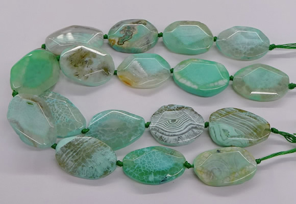 CNG3362 15.5 inches 30*35mm - 35*45mm faceted freeform agate beads