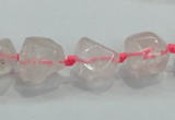 CNG339 15.5 inches 8*10mm - 15*18mm faceted nuggets rose quartz beads