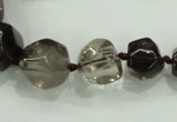 CNG340 15.5 inches 8*10mm - 15*18mm faceted nuggets smoky quartz beads