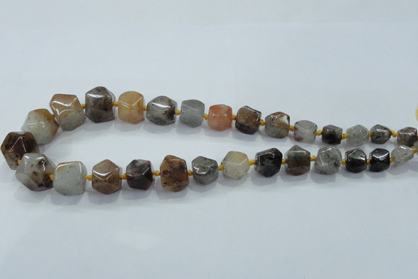 CNG342 15.5 inches 8*10mm - 15*18mm faceted nuggets colorfull-phantom beads