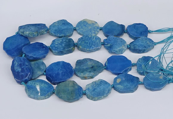 CNG3486 30*35mm - 35*45mm freeform chrysanthemum agate beads