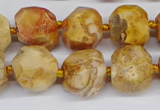 CNG3500 15.5 inches 12mm - 14mm faceted nuggets agate beads