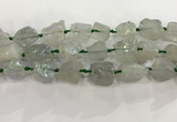 CNG3546 15*20mm - 20*25mm nuggets plated rough white crystal beads