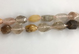 CNG3584 15*25mm - 20*35mm faceted nuggets mixed rutilated quartz beads