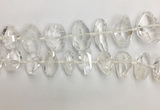 CNG3594 15*25mm - 25*35mm faceted nuggets white crystal beads