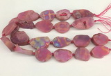 CNG3621 20*35mm - 30*45mm freeform plated druzy agate beads