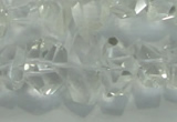 CNG365 15.5 inches 10*20mm faceted nuggets white crystal beads