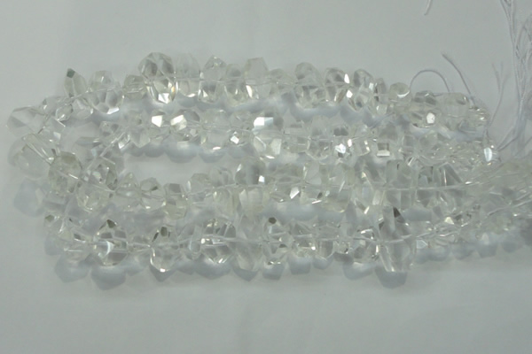 CNG365 15.5 inches 10*20mm faceted nuggets white crystal beads