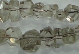 CNG366 15.5 inches 10*20mm faceted nuggets smoky quartz beads