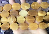 CNG3704 15.5 inches 15*20mm oval rough yellow jade beads