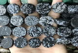 CNG3710 15.5 inches 15*20mm oval rough snowflake obsidian beads