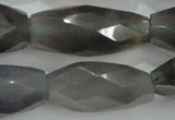 CNG373 15.5 inches 20*35mm faceted nuggets grey agate beads