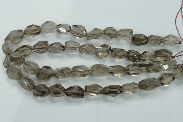 CNG401 15.5 inches 15*20mm faceted nuggets smoky quartz beads