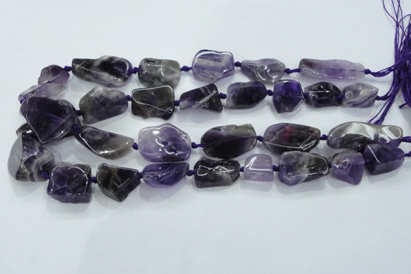 CNG441 15.5 inches 13*18mm – 18*28mm nuggets amethyst beads