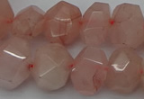 CNG5005 15.5 inches 12*16mm - 15*20mm faceted nuggets rose quartz beads