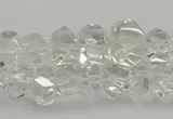 CNG5022 15.5 inches 6*8mm - 10*14mm faceted nuggets white crystal beads