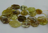 CNG5085 20*30mm - 25*45mm freeform yellow & green opal beads