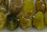 CNG5095 13*18mm - 15*20mm faceted nuggets yellow & green opal beads