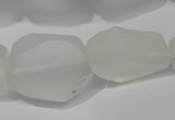 CNG5112 15.5 inches 14*20mm - 18*25mm freeform matte white crystal beads