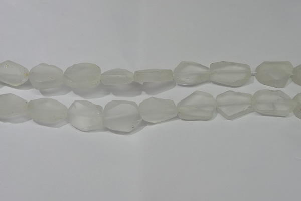 CNG5112 15.5 inches 14*20mm - 18*25mm freeform matte white crystal beads