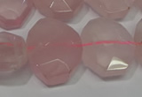 CNG5127 15.5 inches 15*18mm - 15*20mm faceted freeform rose quartz beads