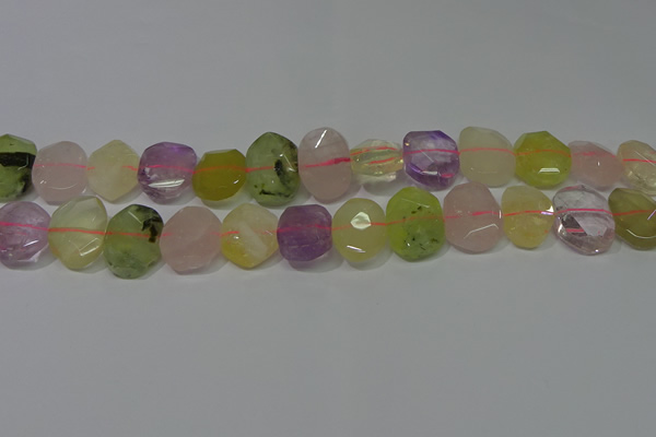 CNG5137 15.5 inches 15*18mm - 15*20mm faceted freeform mixed quartz beads