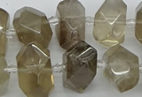 CNG5213 15.5 inches 12*16mm - 15*20mm faceted nuggets smoky quartz beads