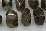 CNG5214 15.5 inches 12*16mm - 15*20mm faceted nuggets smoky quartz beads