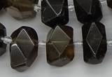 CNG5215 15.5 inches 12*16mm - 15*20mm faceted nuggets smoky quartz beads