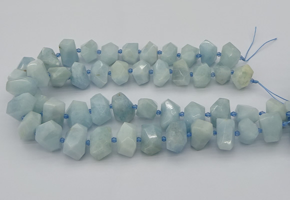 CNG5218 15.5 inches 12*16mm - 15*20mm faceted nuggets aquamarine beads