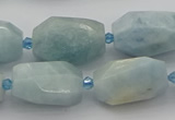 CNG5228 15.5 inches 12*16mm - 15*25mm faceted nuggets aquamarine beads