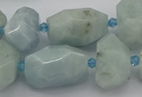 CNG5230 15.5 inches 12*16mm - 15*25mm faceted nuggets aquamarine beads