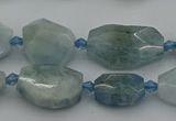 CNG5287 15.5 inches 12*16mm - 15*25mm faceted freeform aquamarine beads