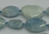 CNG5288 15.5 inches 15*20mm - 22*30mm faceted freeform aquamarine beads