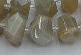 CNG5300 15.5 inches 12*16mm - 15*20mm faceted nuggets moonstone beads