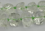 CNG5308 15.5 inches 8*15mm - 15*25mm nuggets green phantom quartz beads