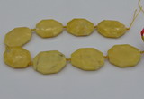 CNG5315 15.5 inches 25*35mm - 35*45mm freeform yellow jade beads