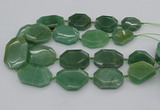 CNG5361 20*30mm - 35*45mm faceted freeform green aventurine beads