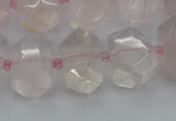 CNG5366 15.5 inches 12*16mm - 15*20mm faceted nuggets rose quartz beads