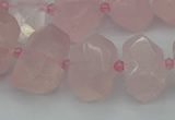 CNG5367 15.5 inches 12*16mm - 15*20mm faceted nuggets rose quartz beads