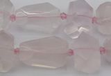 CNG5371 15.5 inches 12*16mm - 18*25mm faceted nuggets rose quartz beads