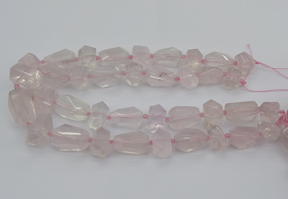 CNG5371 15.5 inches 12*16mm - 18*25mm faceted nuggets rose quartz beads